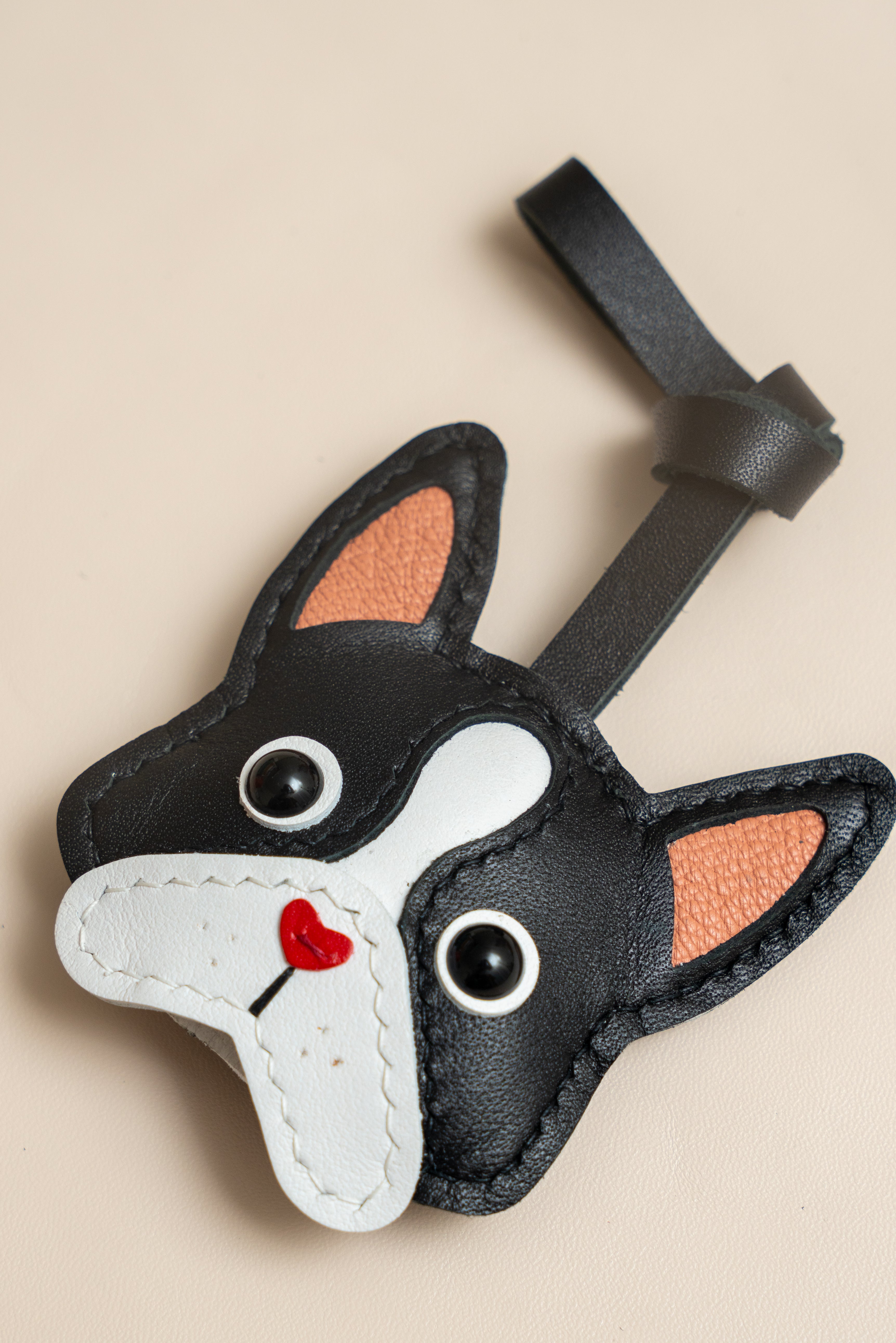 French Bulldog Leather Charm