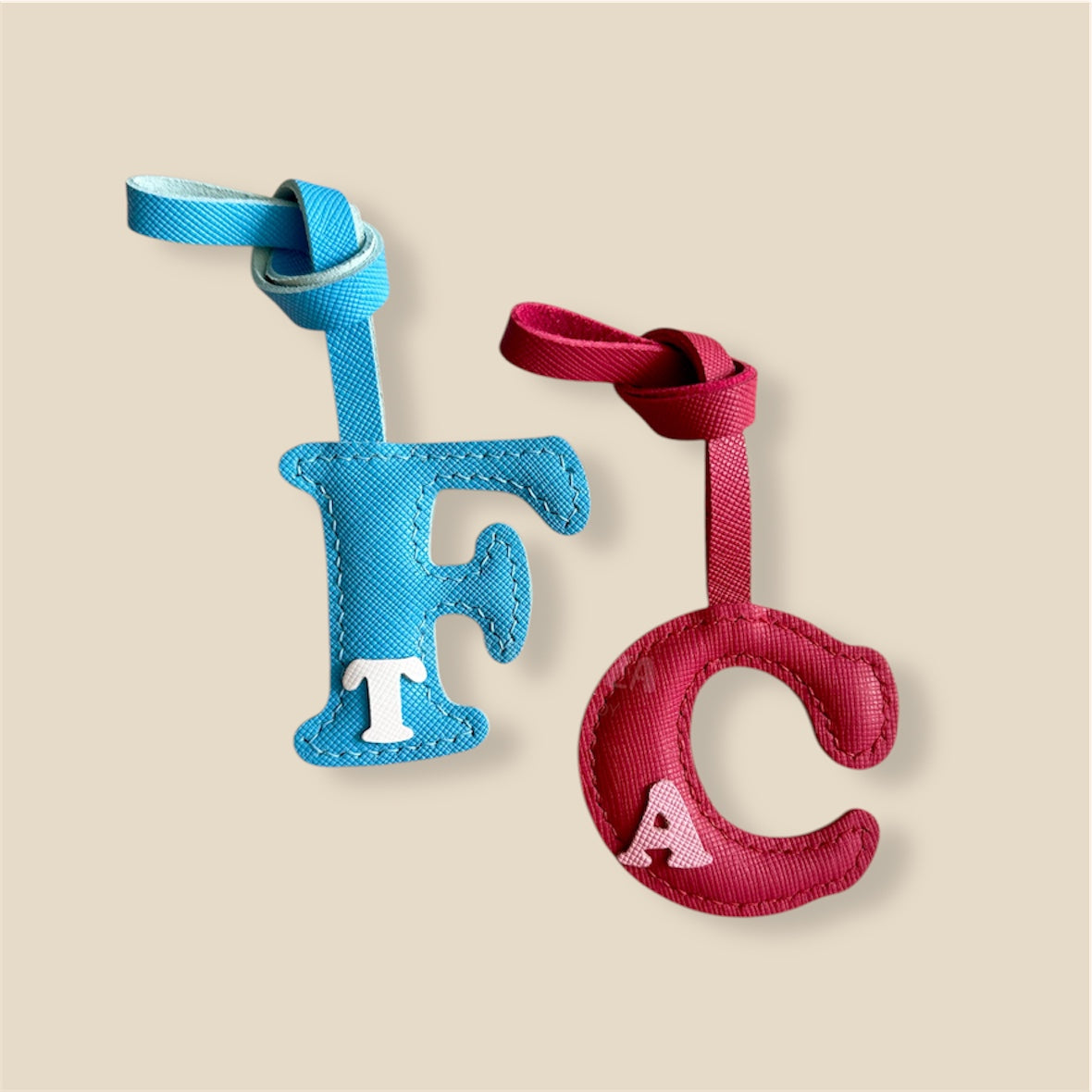 MINI-1 Letter Leather Charm