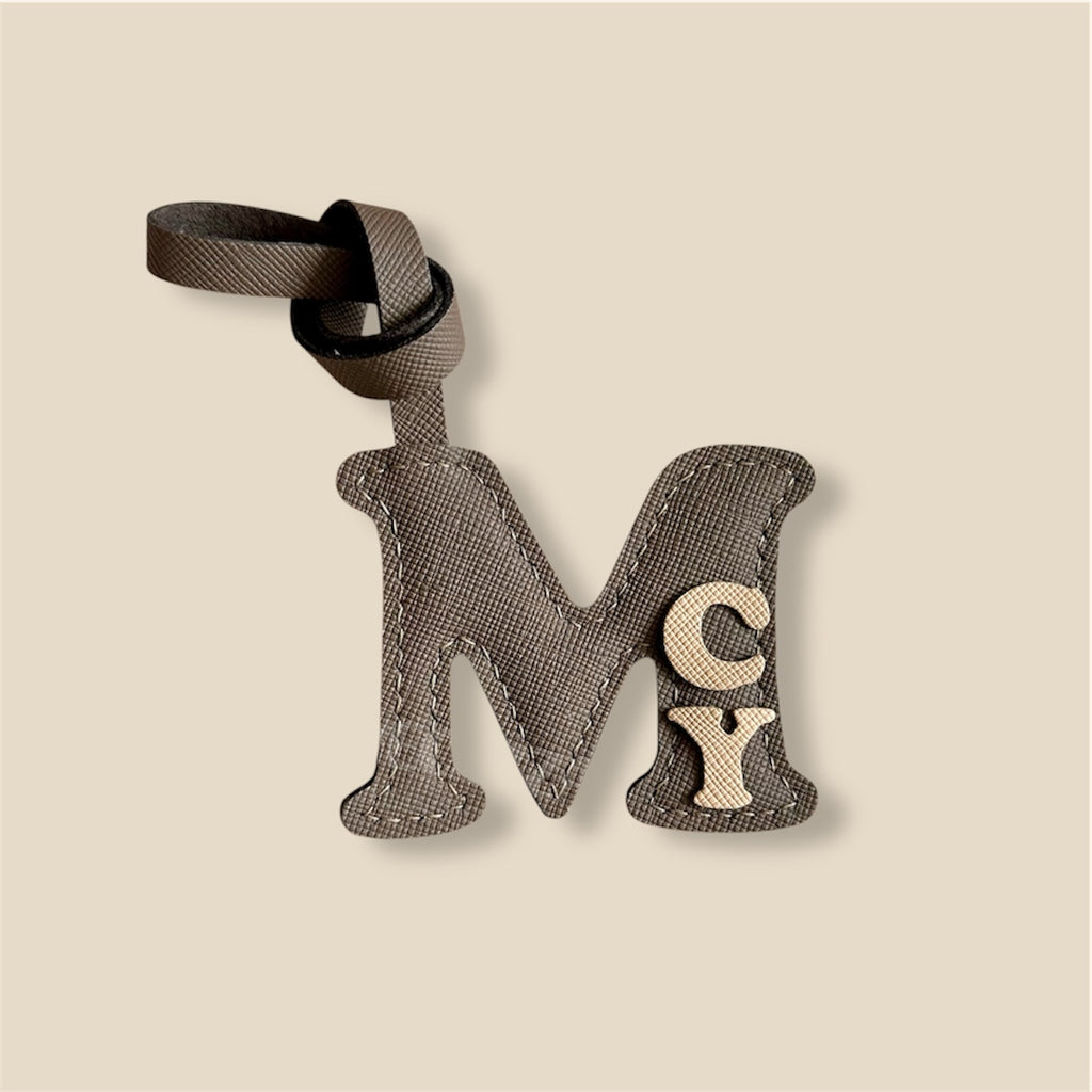MINI-2 Letter Leather Charm