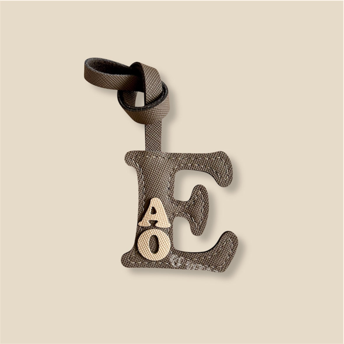MINI-2 Letter Leather Charm