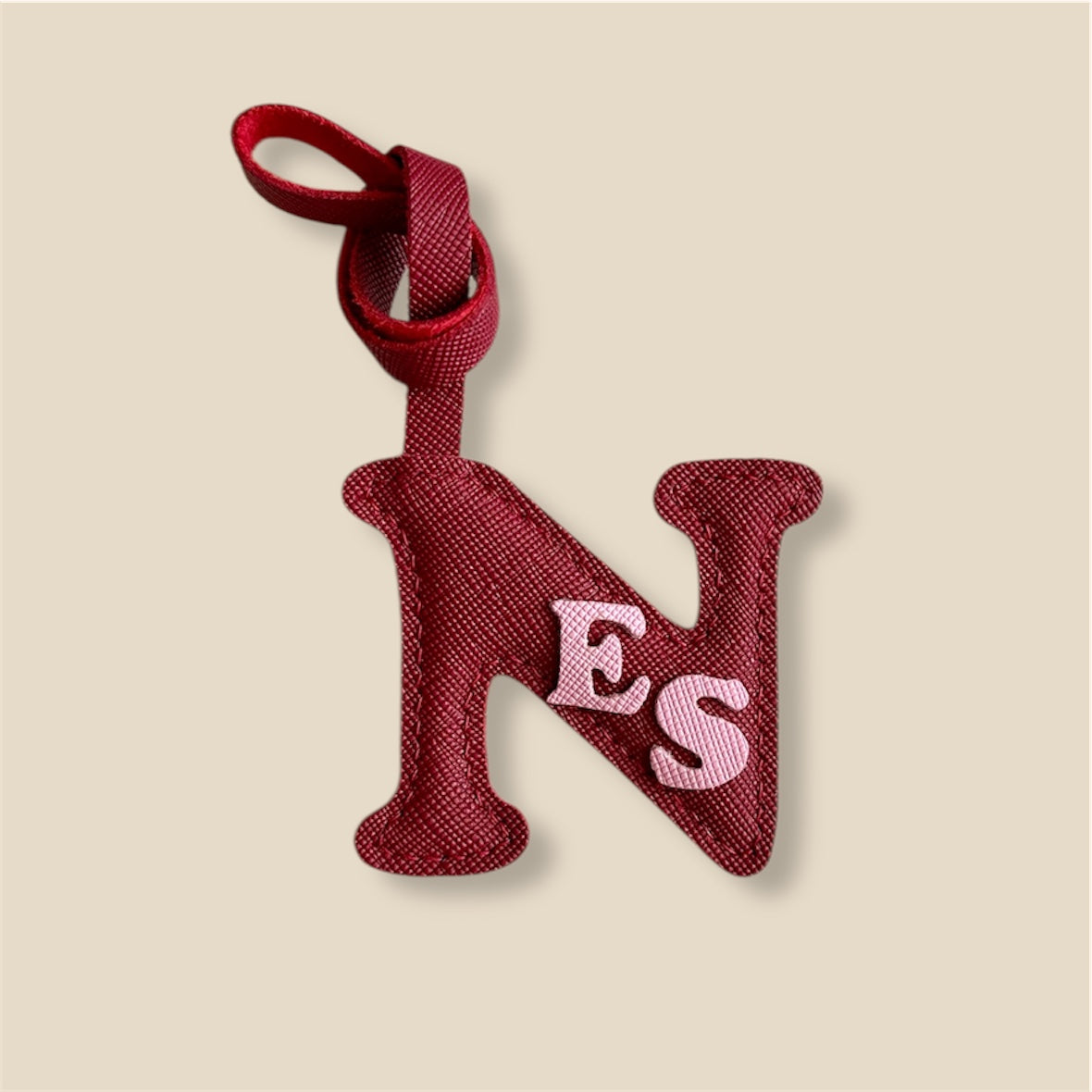 MINI-2 Letter Leather Charm