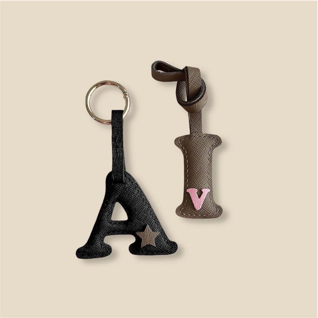 MINI-1 Letter Leather Charm