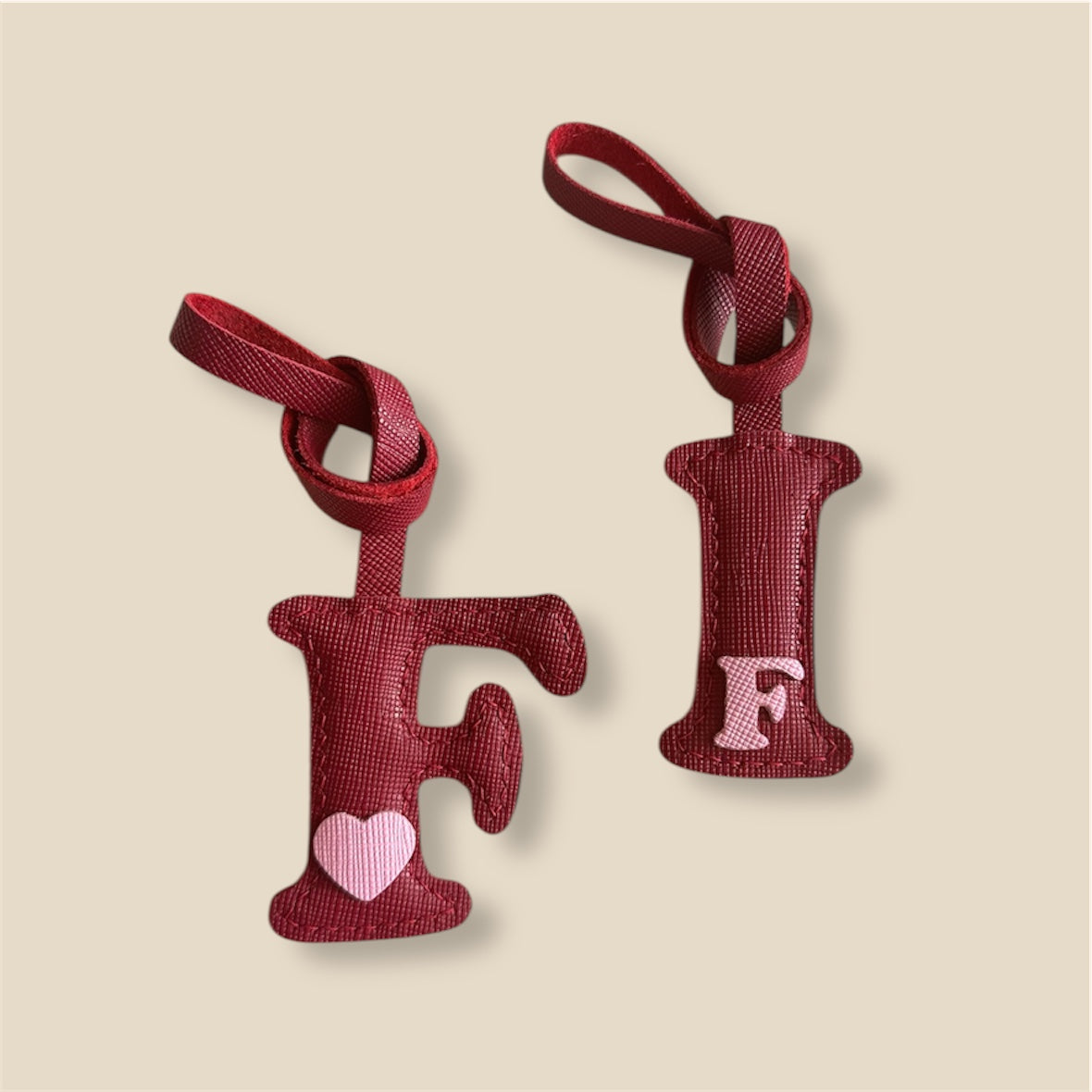MINI-1 Letter Leather Charm