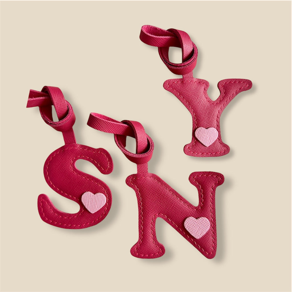 MINI-1 Letter Leather Charm